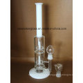 New Design White Jade Glass B Water Pipe with 2 Layer Showerhead Perc